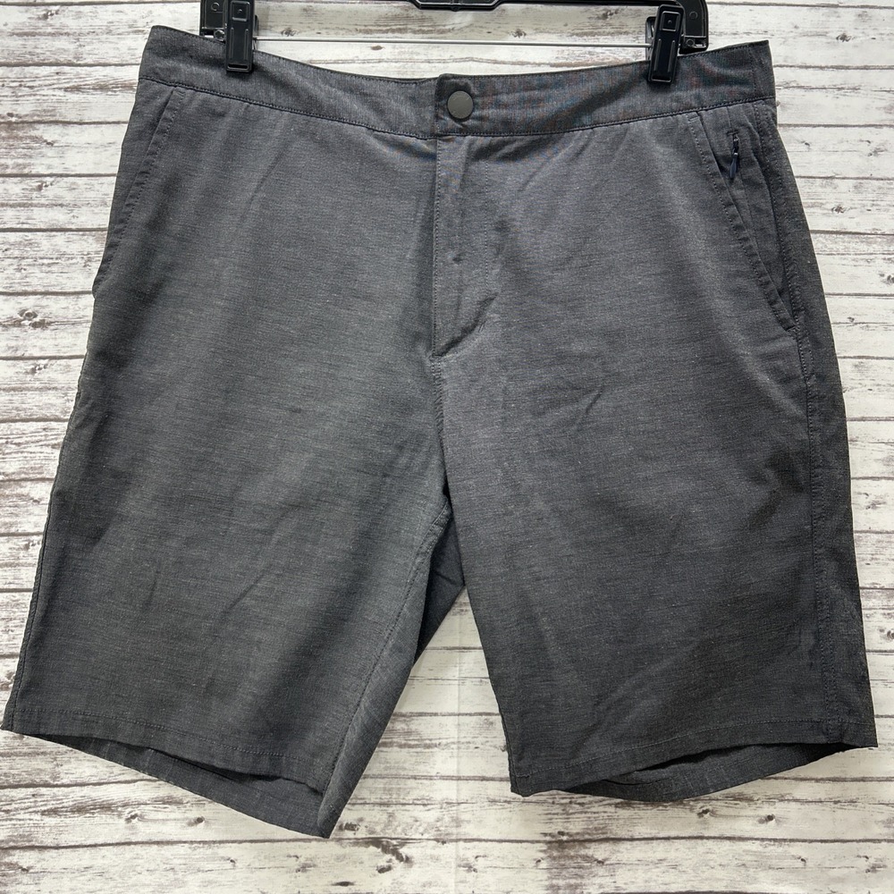 Johnnie O Dawn 2 Dusk Laguna Gray Performance Golf Shorts Mens Size 33x9" READ